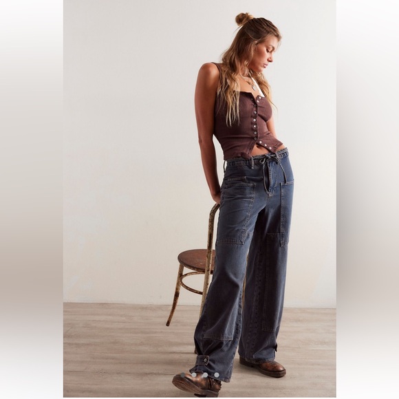 Free People CRVY Wide-Leg Jeans NWT - Picture 1 of 9